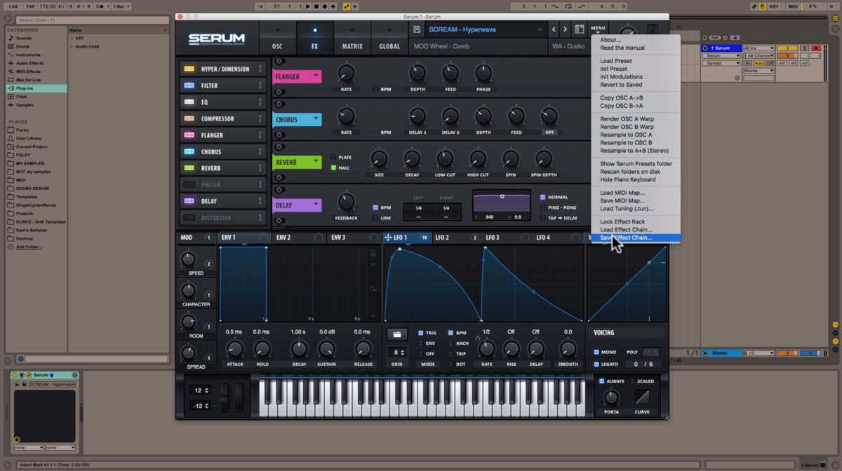 save effects chains